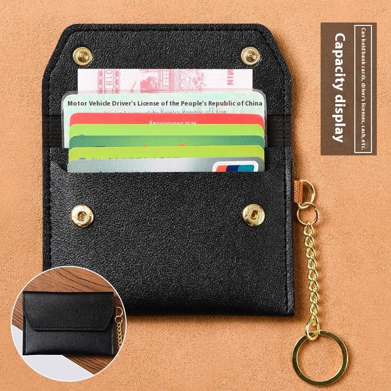 Ultracienki Portfel na Karty, Damski Mały Mini Breloczek, Zintegrowana Saszetka na Monety, Prosty Pokrowiec na Kartę ID, Wielofunkcyjny Wizytownik.