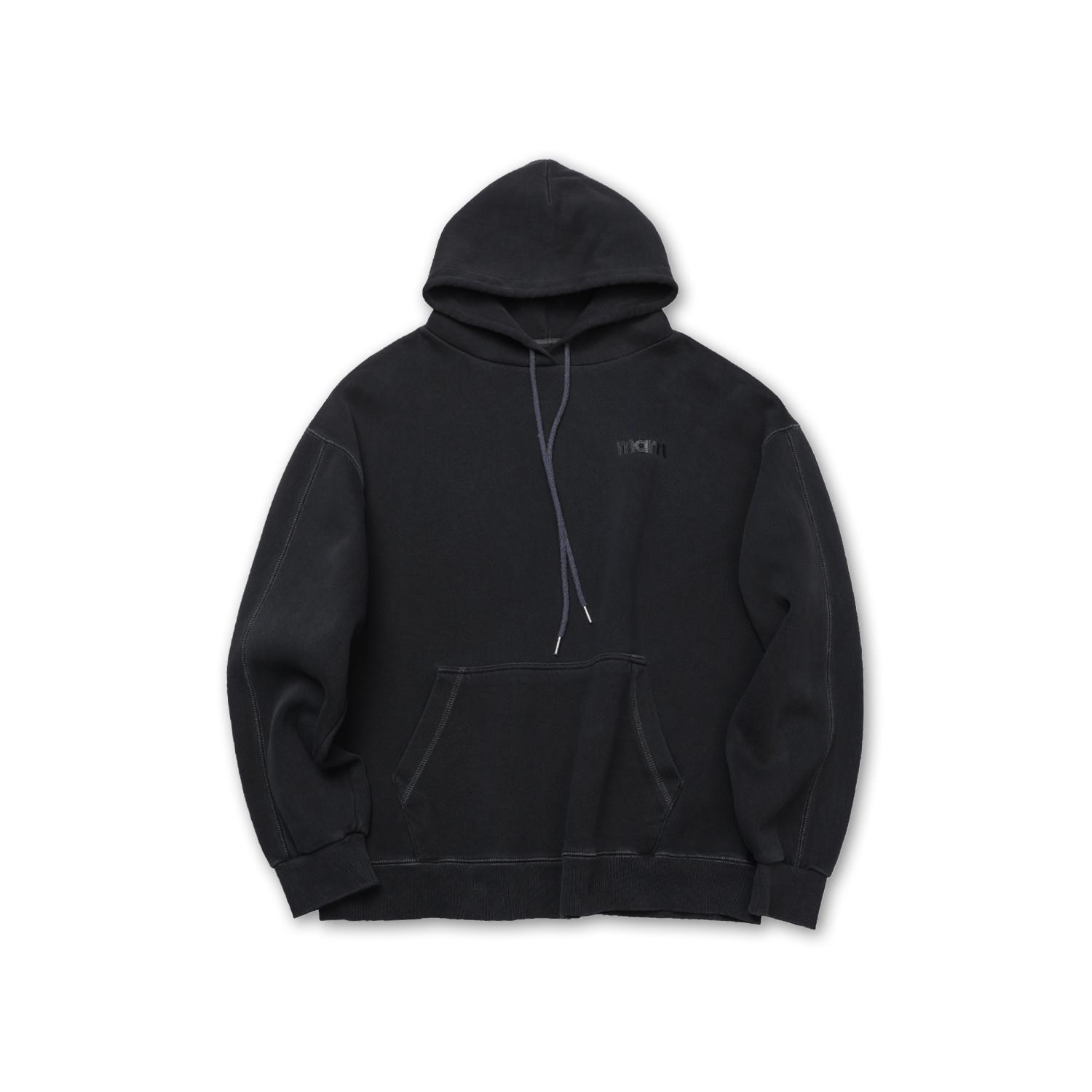 Mart Pigment Double-Tuck Stitch Hood Charcoal L