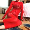 Sexy Women's One Step Dresses 8D Elastic Sheer See Through Bodycon Dresses Skinny Body Bodystocking Woman Clothing Package Hip