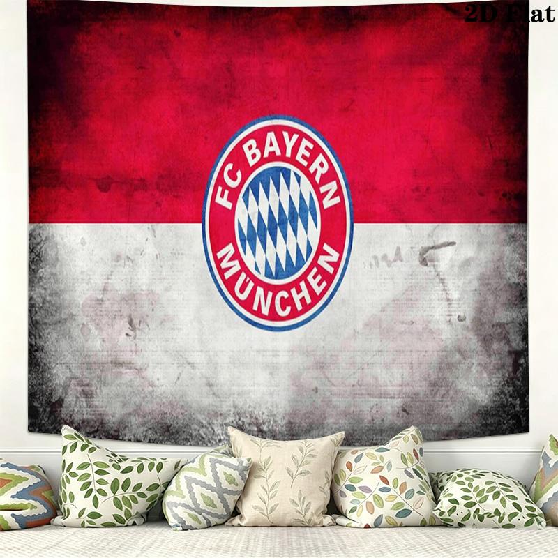 FC Bayern Munich Logo Wall Tapestry Aesthetic Wall Hanging Printed Fabric Blanket Decorative Tapestries for Bedroom Living Room Home Decor