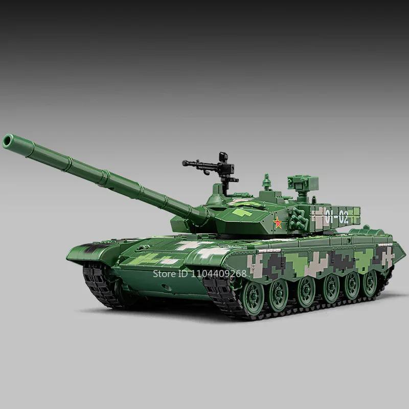 

Scale 1:40 T99 Tank Model Toy Music Light Alloy Diecast Rotatable Turret Military Tracked Armored Models Boys Ornaments Gifts