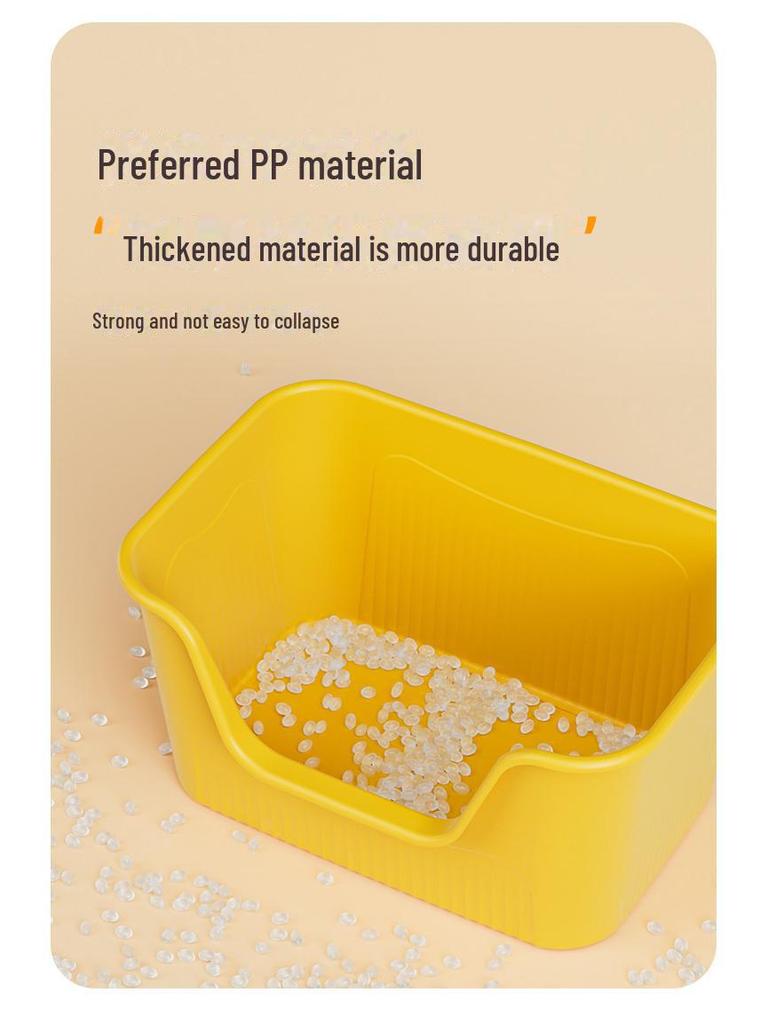 Oversized Splash-Proof Semi-Enclosed Cat Litter Box