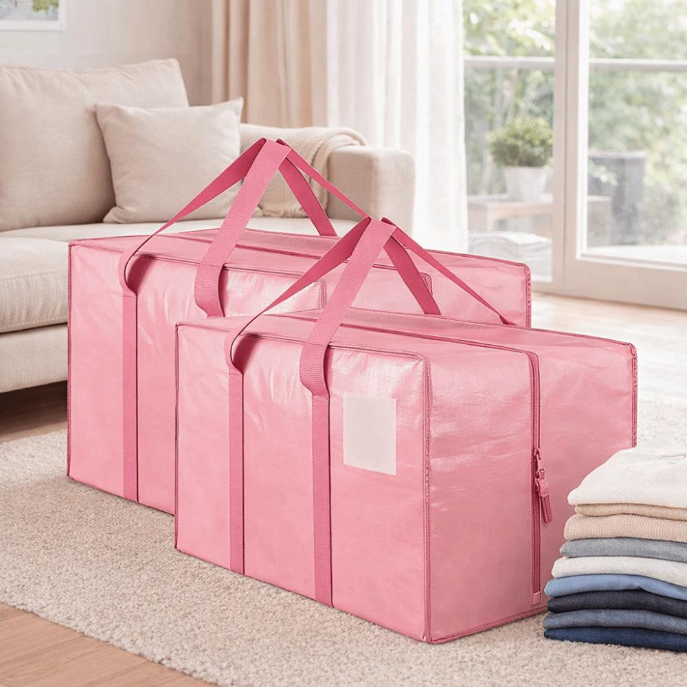 Reinforced Handles Moving Package Bag Extra Large Waterproof Heavy Duty Moving Bags with Zippers Dust-proof Clothes Organizer