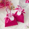 Mini Wedding Candy Bag Satin Festive Sugar Bag Fashion Flower Drawstring Bag  Festival