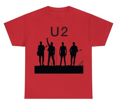 U2 band artwork in concertrood 100% Katoen T-shirt Heren T-shirts Top Korte mouw S tot 5XL 2F242