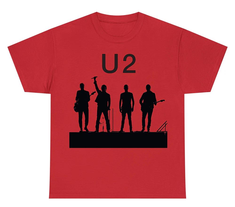 

U2 band artwork in concert red 100% Cotton T-shirt Mens Tees Top Short sleeve S to 5Xl 2F242 L