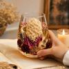 Glass Cup with 2D Printed Design for Home and Kitchen