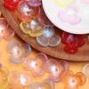 10pcs 22.6mm Acrylic Straight Hole Hollowed Out Three-petal Flowers Beads Mobile Phone Chain Hairpin Handmade Accessories
