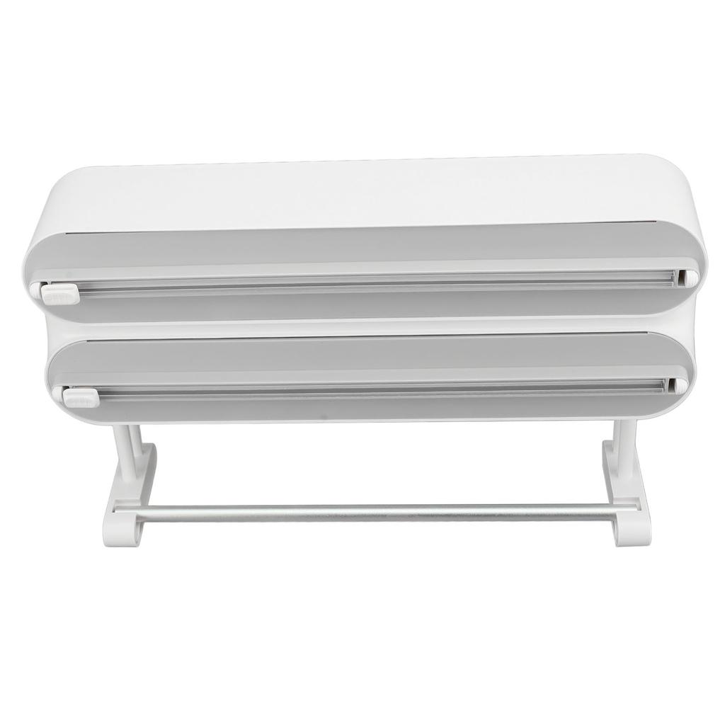 3 In 1 Wrap Cutter Organizer with Paper Towel Holder Magnetic Plastic Aluminum Alloy Space Saving Bi