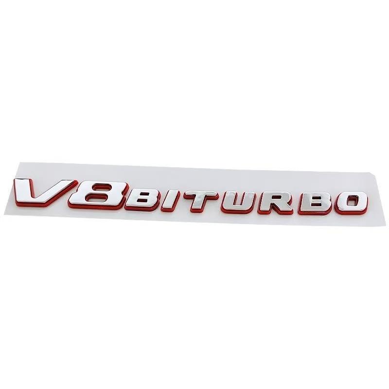 

3D ABS Черно-Красные Буквы Логотип Автомобиля V8 BITURBO Боковой Значок-Эмблема На Крыло Наклейка Для Mercedes Benz AMG C63 E63S SL63 GLC63 G63 GLE63S 1PCS
