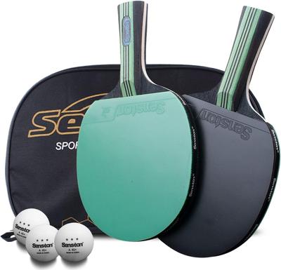 Senston Table Tennis Set with 2 1 Portable and 3 Ping Pong Balls for and Advanced Perfect for Training and Competition Rackets, Bag, Beginners,
