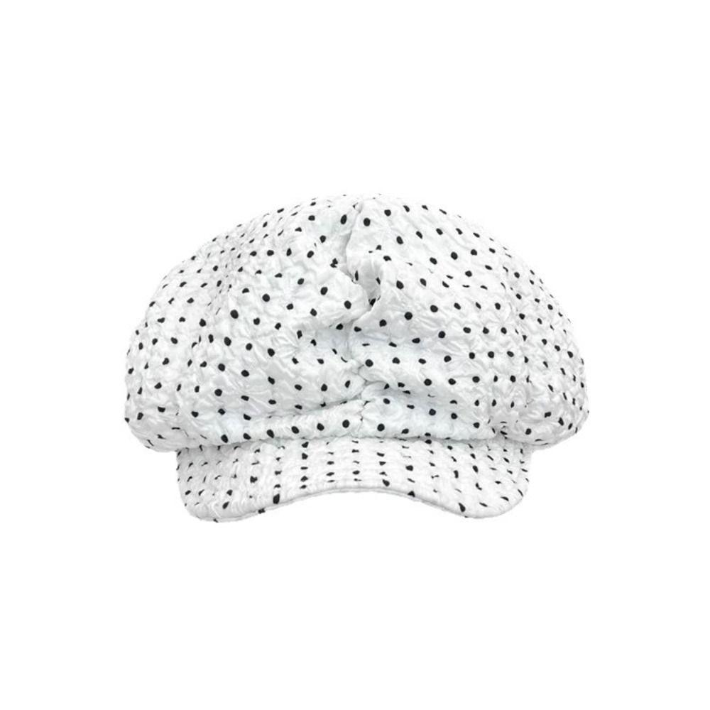 Versatile Oversized Cloud Hat Polka Dot Print Beret Trendy Octagonal Hat for Women
