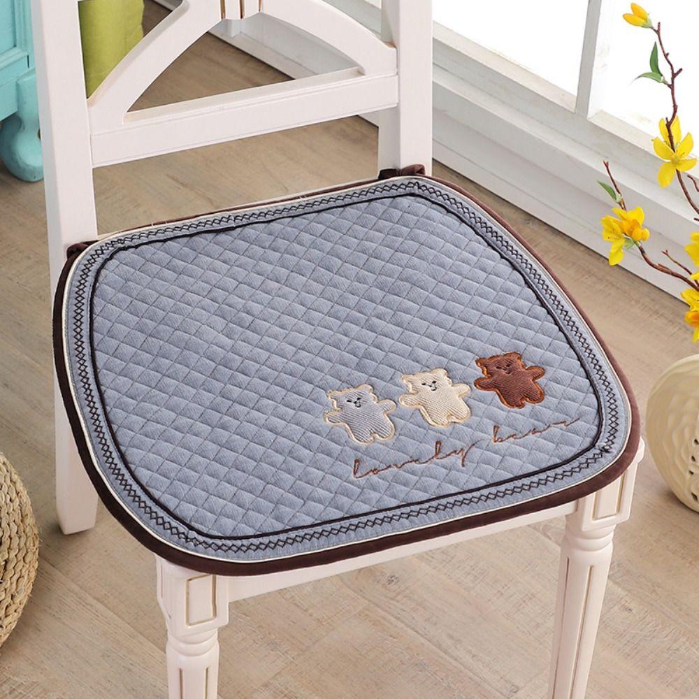 Soft Little Bear Dining Chair Cushion Non-Slip Winter Student Cushion  Living Room
