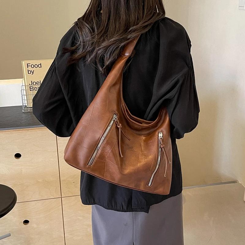 Elegant large capacity women's bag  simple shoulder bag  Korean transport bag  new