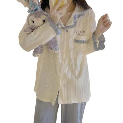 TeMibery Lyric Pajama Set Cute Long Sleeve Top with Logo Open Soft and Loose and Perfect for and Winter Women's - Print, V-Neck, Front, Ruffles,