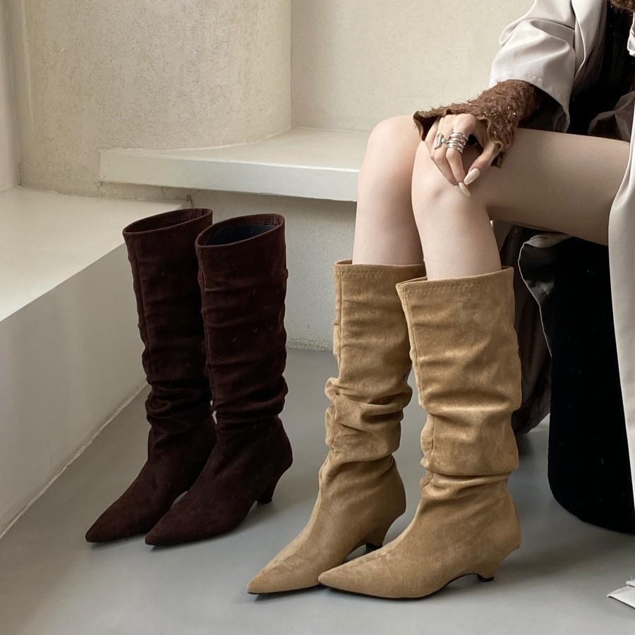 Inner heightening pointed summer western cowboy boots women's boots 2025 new spring and autumn stacking boots knight boots