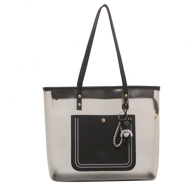 Borsa trasparente di grande capacità da donna per l'estate nuova moda e popolare borsa a tracolla versatile borsa tote