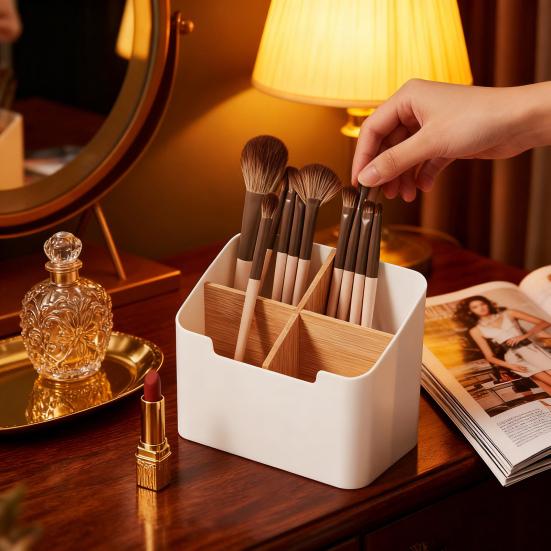 Storage Box Clutter-Free Desktop Organizer Remote Control Stationery Holder Workspace Tidy Box Office Supplies