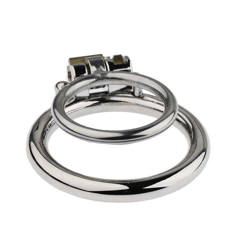 Stainless Steel Flat Ring Chastity Cages Celibacy Restraint Penis CB Lock 4 Ring Options Sissy Urethral Lock Adult Sex Toys Gay