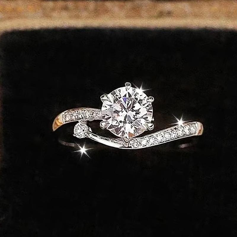 

Huitan Chic Women Rings for Engagement Wedding Luxury Silver Color Brilliant Cubic Zirconia Temperament Female Jewelry 10