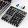 2-in-1 Wireless Bluetooth2.4G Numeric Keypad with Calculator, Slim 34-Key External Keypad for Data Entry and Calculations, Compatible with Laptops,