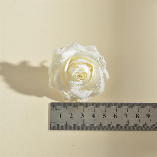 6 Stück künstliche Tautropfen-Rose Real Touch Kunstseide Rosenblütenköpfe für DIY Hochzeitssträuße Party Heimdekoration