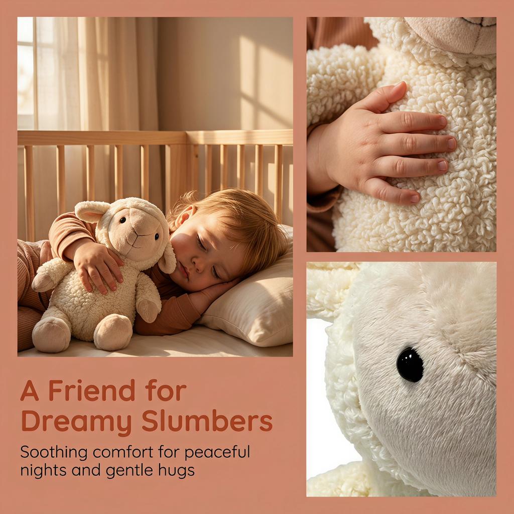23cm Gentle Sheep Plush Doll Skin Friendly Stuffed Toy Cartoon Lamb Ornament Desk Decor Festival Gifts For Kids