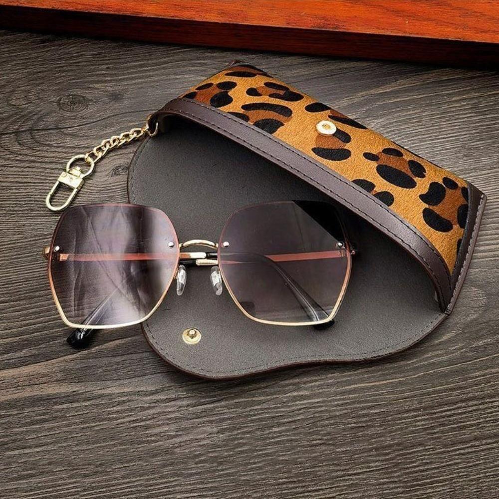 Glasses Clip Pu Leather Glasses Bag Plush Sunglasses Eyeglass Bag Glasses Storage Bag Outdoor
