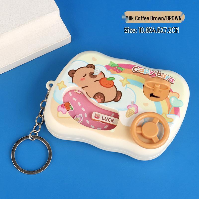 Mini Car Racing Game Keychain with Steering Wheel Pendant - Adventure Toy