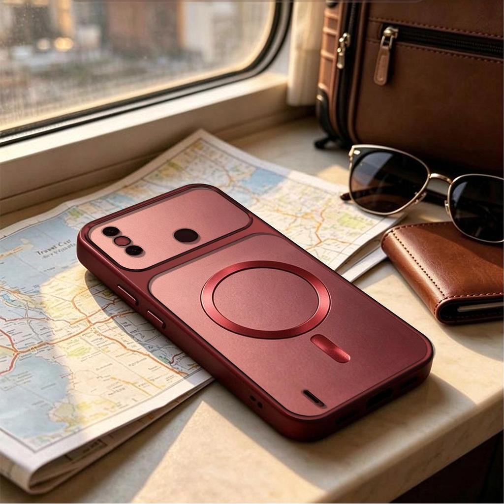 Metallic MagSafe Casing for TECNO SPARK 6 GO Luxury Large Lens Protection Case