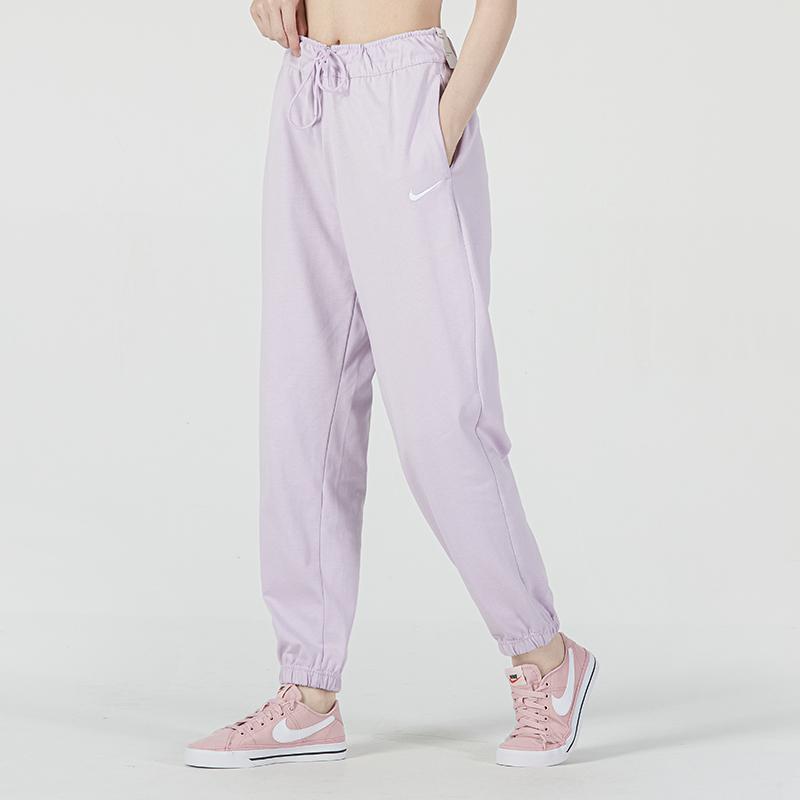 Nike Solid Logo Cuffed Knit Sports Pants Women pants Light-Purple DM6420-530