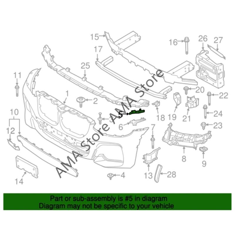 X7JF Car Front Bumper Support Brackets for G01 G02 F97 F98 M40i BM1042125 51117399982
