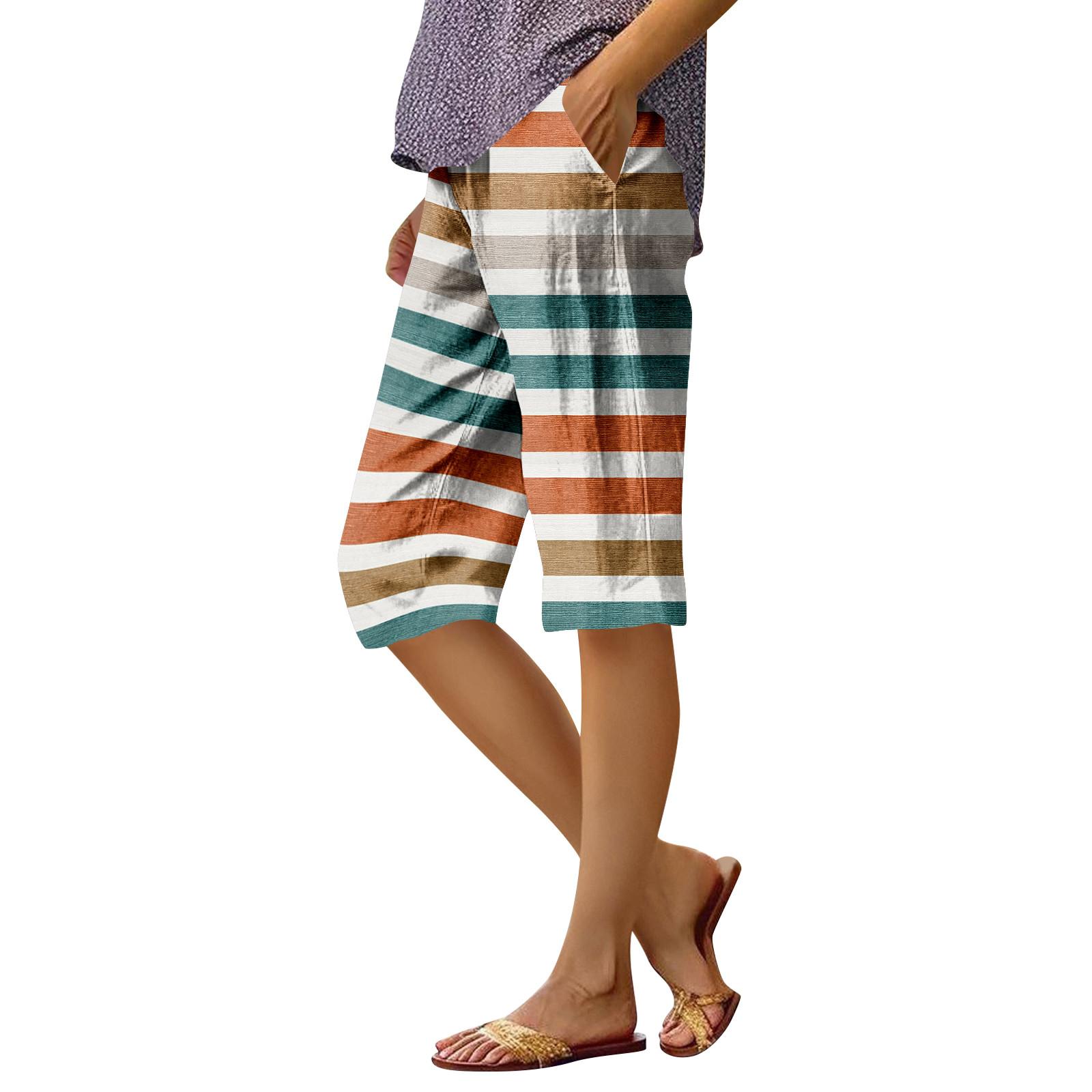 

Женские модные повседневные брюки 5/10 с напечатанным карманом и эластичной талией XXL