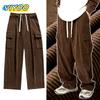 Men's Autumn Winter Y2K High Quality Street Hip Hop Jogging Casual Baggy Cargo Pants Mens Corduroy Trousers Sweatpants Retro Streetwear Harajuku