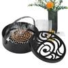Mosquito Coil Box Coil Incense Holder Hanging Mosquito Coil Holder Metal Round Heat-Resistant Retro Coil Incense Rack Holder