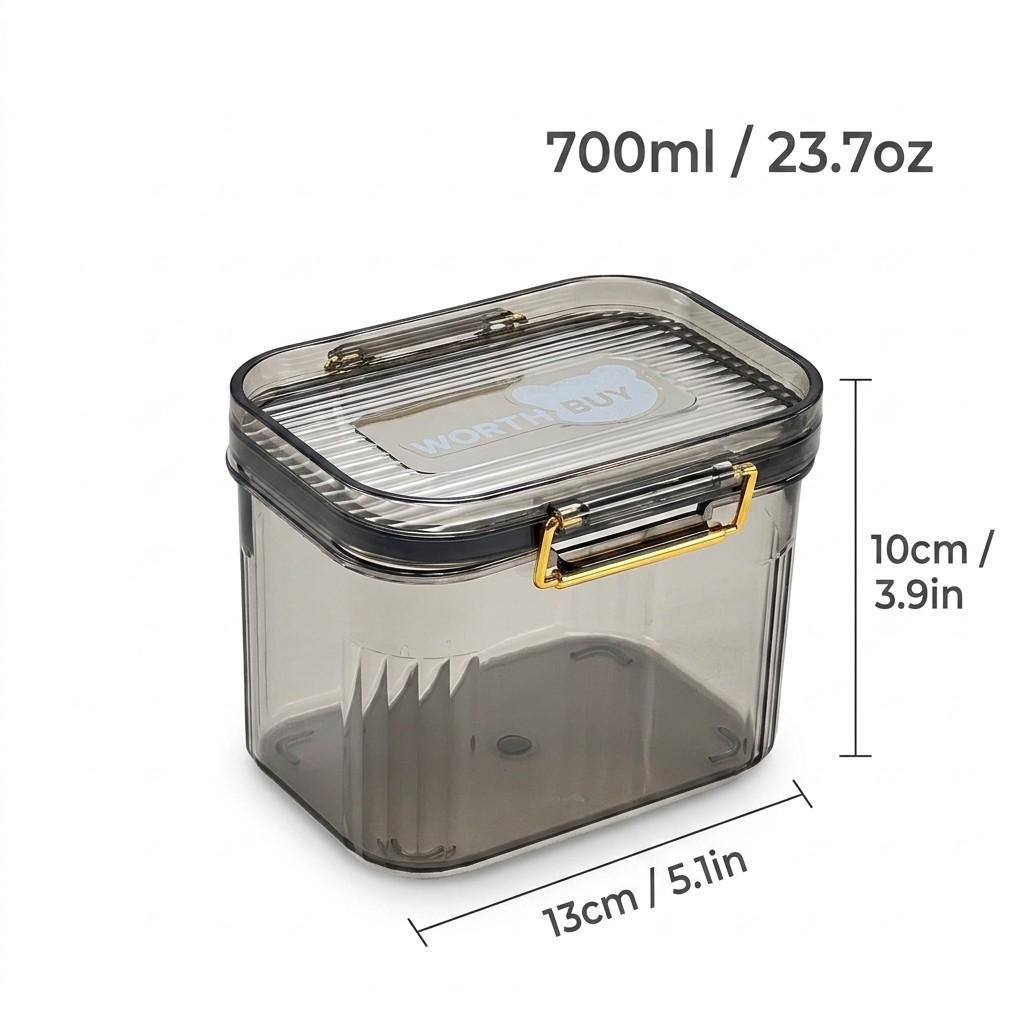 Airtight Food Storage Containers Fridge Stackable Clear PET Plastic Kitchen Jars Leakproof Pantry Organizer Cereal Pasta Coffee