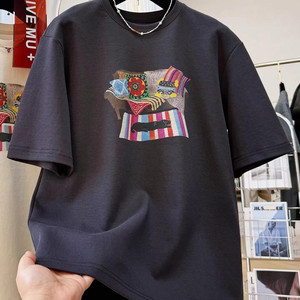 Women's Printed Loose Casual Short-Sleeve T-Shirt for Spring/Summer