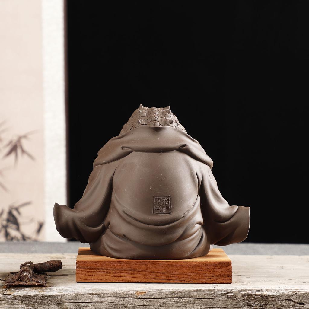 Purple Clay Tea Pet Hand-made Purple Clay Toad Tea Pet Attract Wealth Toad Fairy To Raise Tea Platform Sculpture Zen Decoration