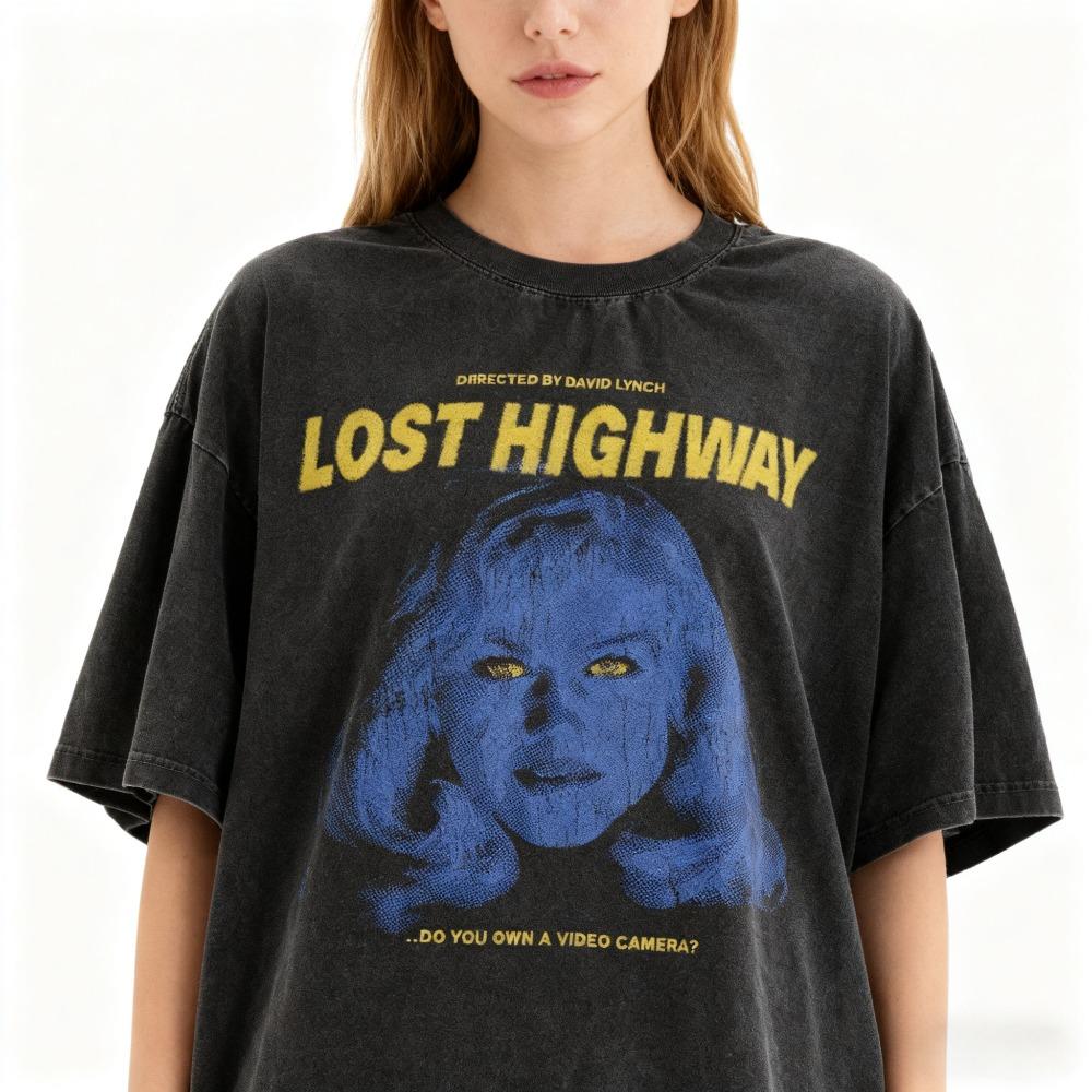 T-shirt Film Lost Highway David Lynch T-shirt Film Classico alla Moda Nera Unisex Classica Maglietta Gildan 5000 Streetwear Top