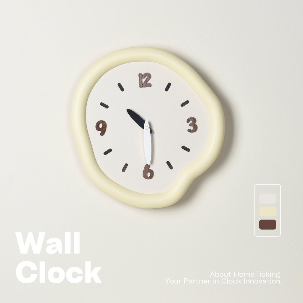 High-quality Brown Scale Cream Style Silent Wall Clock Living Room Entrance Clock Restaurant Decoration Punch-free Quartz Clock