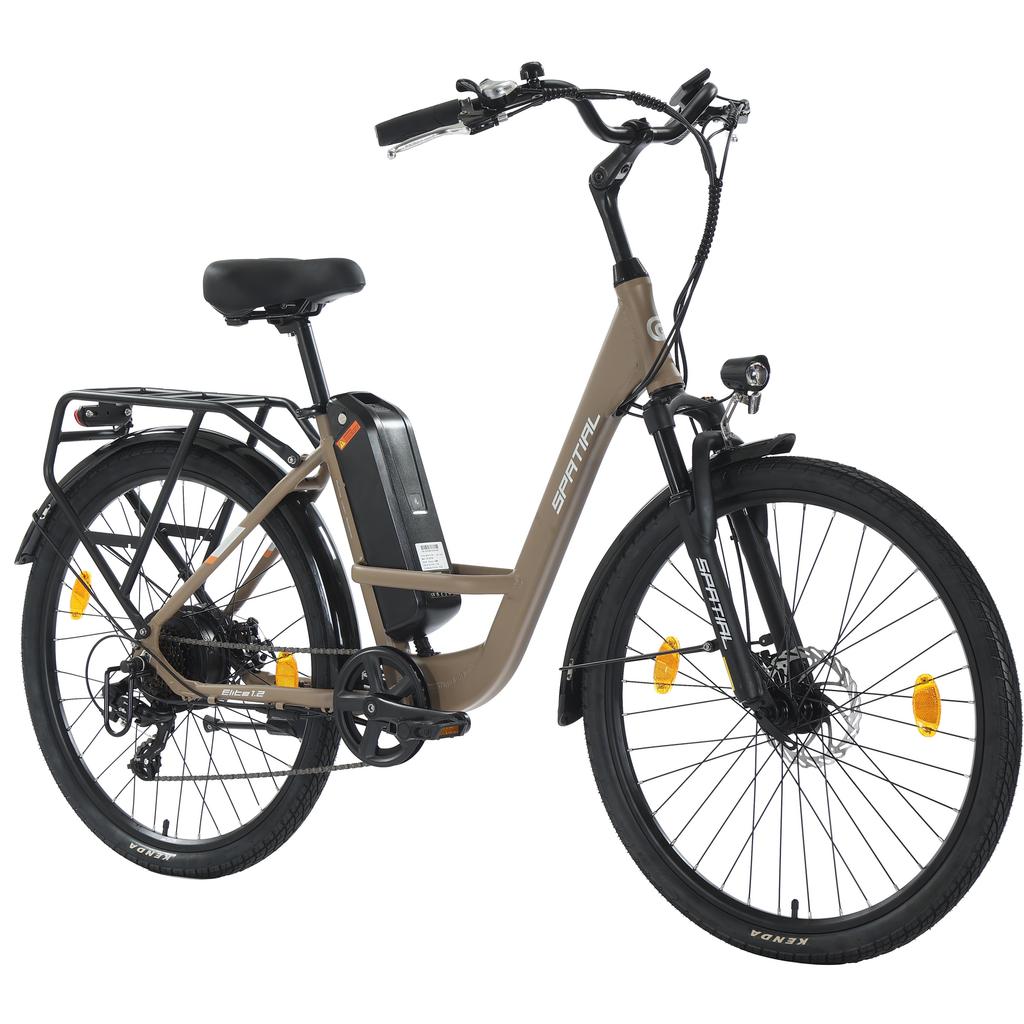Spatial Elite Women’ Electric Bike With TowSeat 250W Motor 36V13AH Battery 26 Inch Road Tires Multi Terrain Electric Bike Outdoor Riding E-Bike