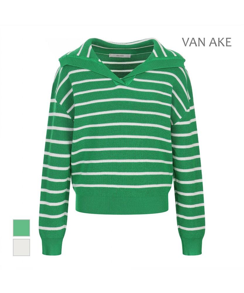 VANAKE Striped Collar Knit_Vb42Ktq331Z