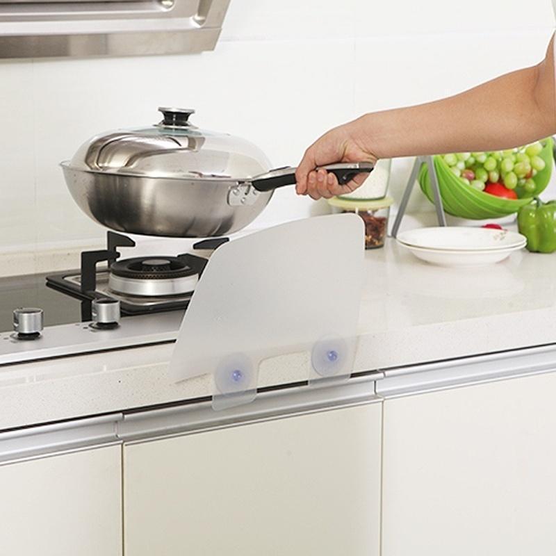 1Pc Shelf Wall Shelf Sucker Splash Water Baffle Pool Board Kitchen Rack Bathroom