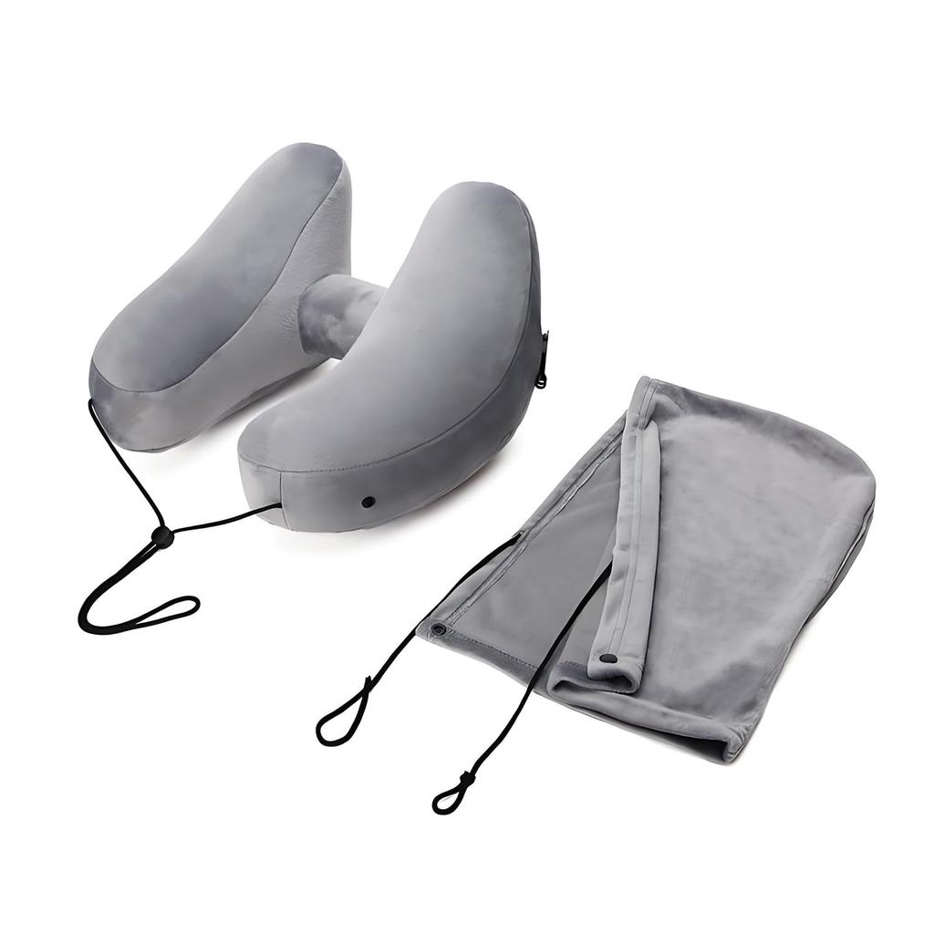 SINGERTOP Neck Air Portable Neck Cushion with Hood and Memory Ideal for Bullet and and Washable for Comfortable Sleep Pillow, H-Shaped Pillow, Hat,