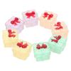 Mini Resin Box Ornaments for Decor 8Pcs Glowing Christmas Present Boxes