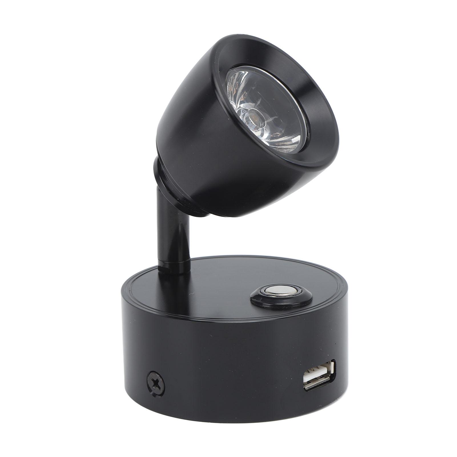 

RV Reading Light LED Indoor Bedside Lamp Boat Yacht USB Rechargeable Adjustable Touch Lamp T DC12 to 24V Black чёрный