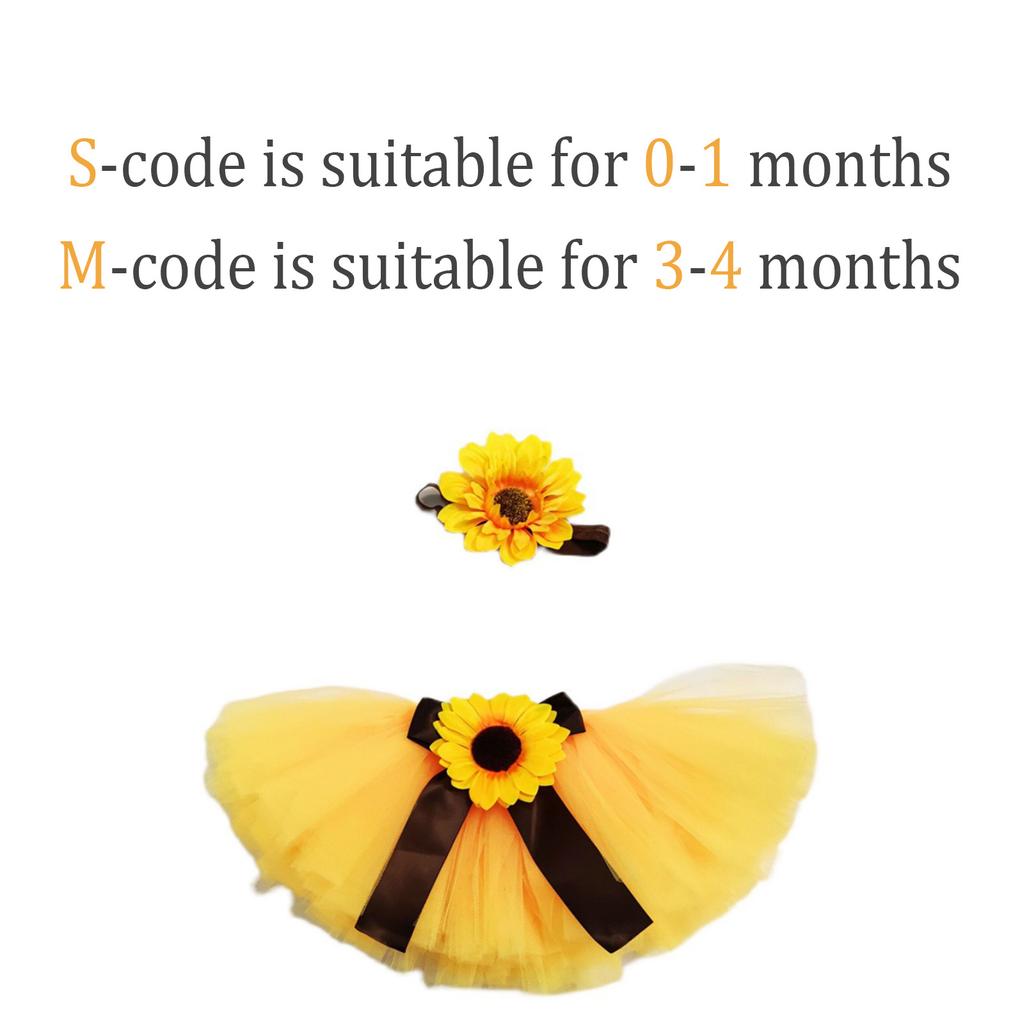 Baby Fotografie Kostüm Kleidung Sonnenblumen Stirnband Schleife Puffrock Fotoshooting Kleidung Fotografie Requisiten für Mädchen