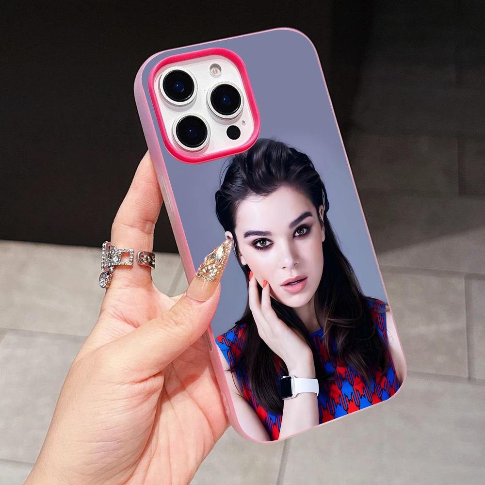 Hailee Steinfeld Jelly Double layer Rose Red Mobile Phone Case for iPhone 17 16 15 14 13 12 11 Air Pro Max Plus Protective