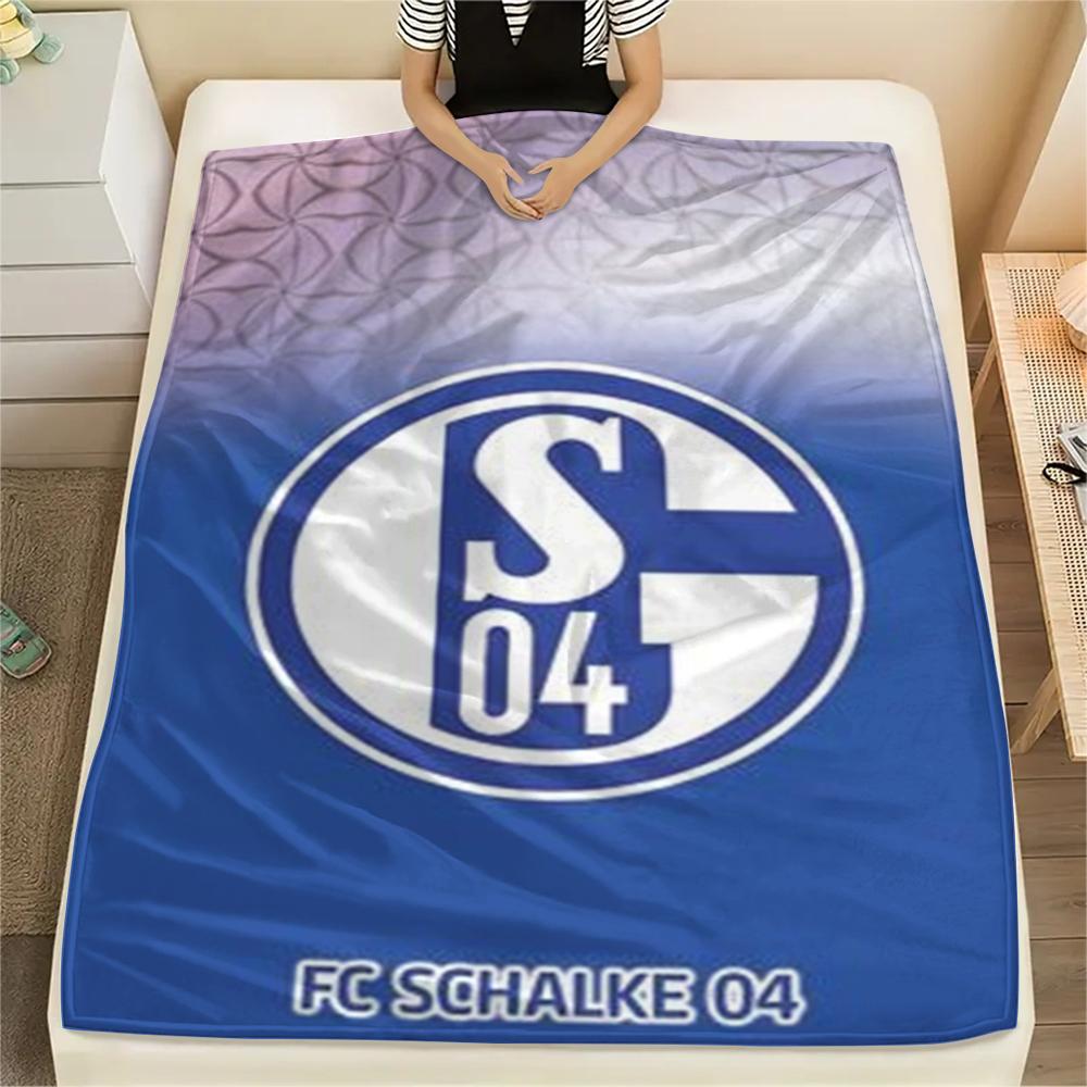 1pc FC Schalke 04 Print Flannel Blanket, High Quality Comfortable for All Seasons, Home Decor, Warmth and Comfort, Perfect for Christmas Gifts50