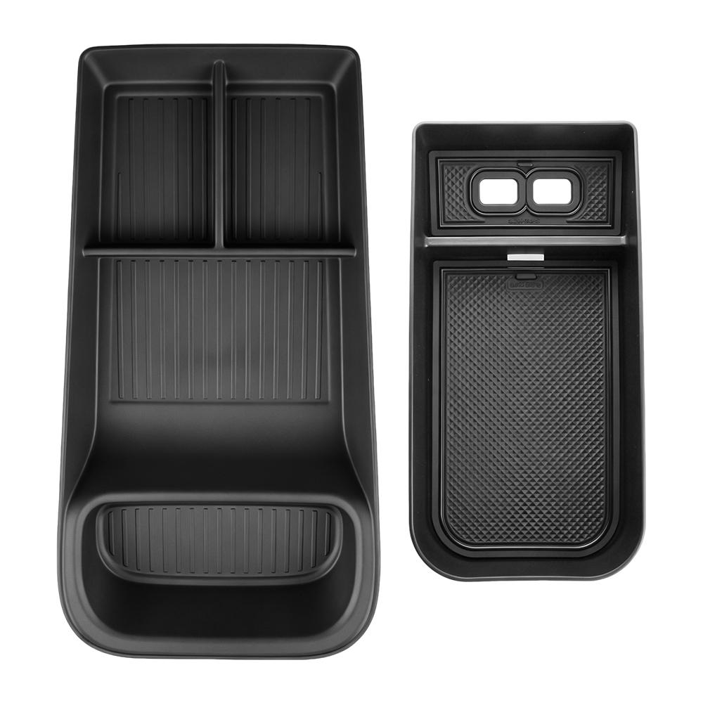 Car Center Console Lower Layer Storage Box for Polestar 4 2023 2024 2025 Armrest Tray Organizer Plate Container Accessories